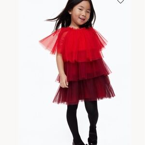 H&M Red and Burgundy Layered Kids Dress